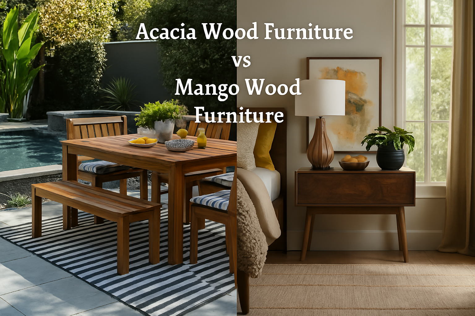 Acacia Wood Furniture vs Mango Wood Furniture Акация деревянная мебель против деревянной мебели из манго