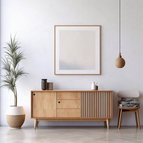 dresser against concrete wall комод на бетонной стене