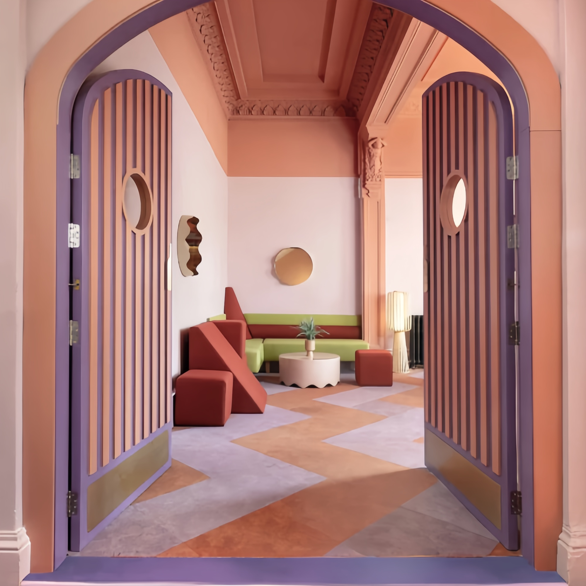 Фиолетовый и румянец розовый