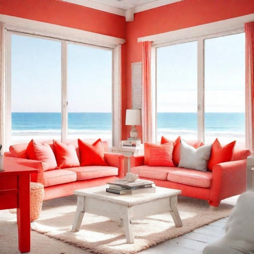 Океан серый и коралловый красный