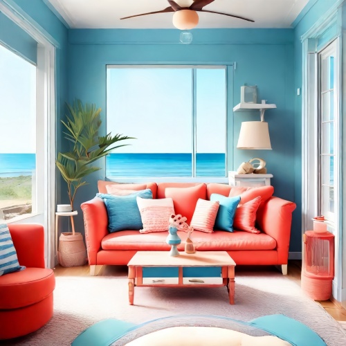 темно -синий и коралловый