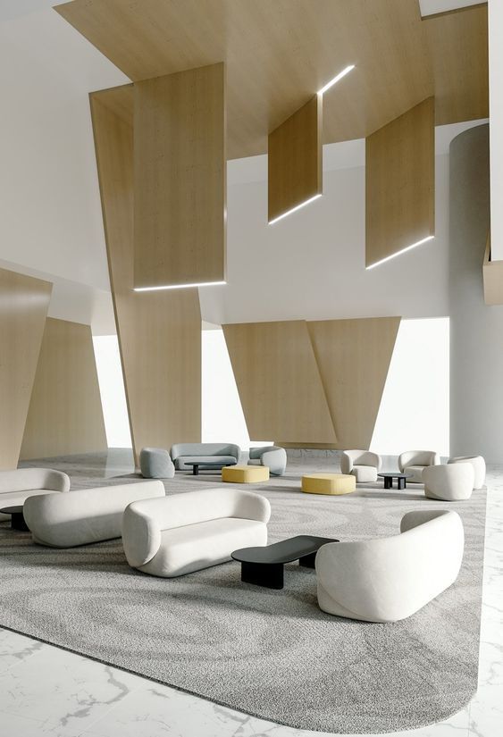 Современные сидения в лобби