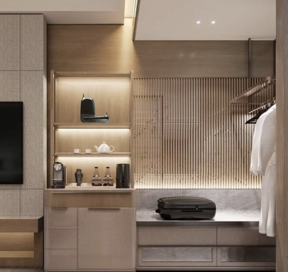 Пользовательский деревянный гардероб для спальни отель Suite Furniture 