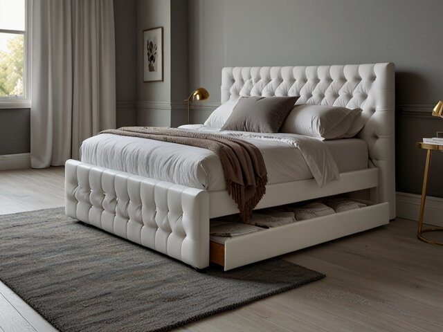 Белая кровать